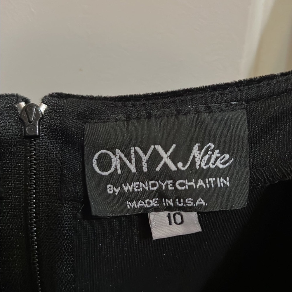 onyx nite by wendye chaitin velour dress size 10 - Picture 3 of 4